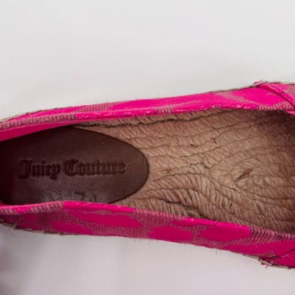 Juicy Couture Flats Canvas Espadrille Neon Pink Size 6 - Picture 6 of 8